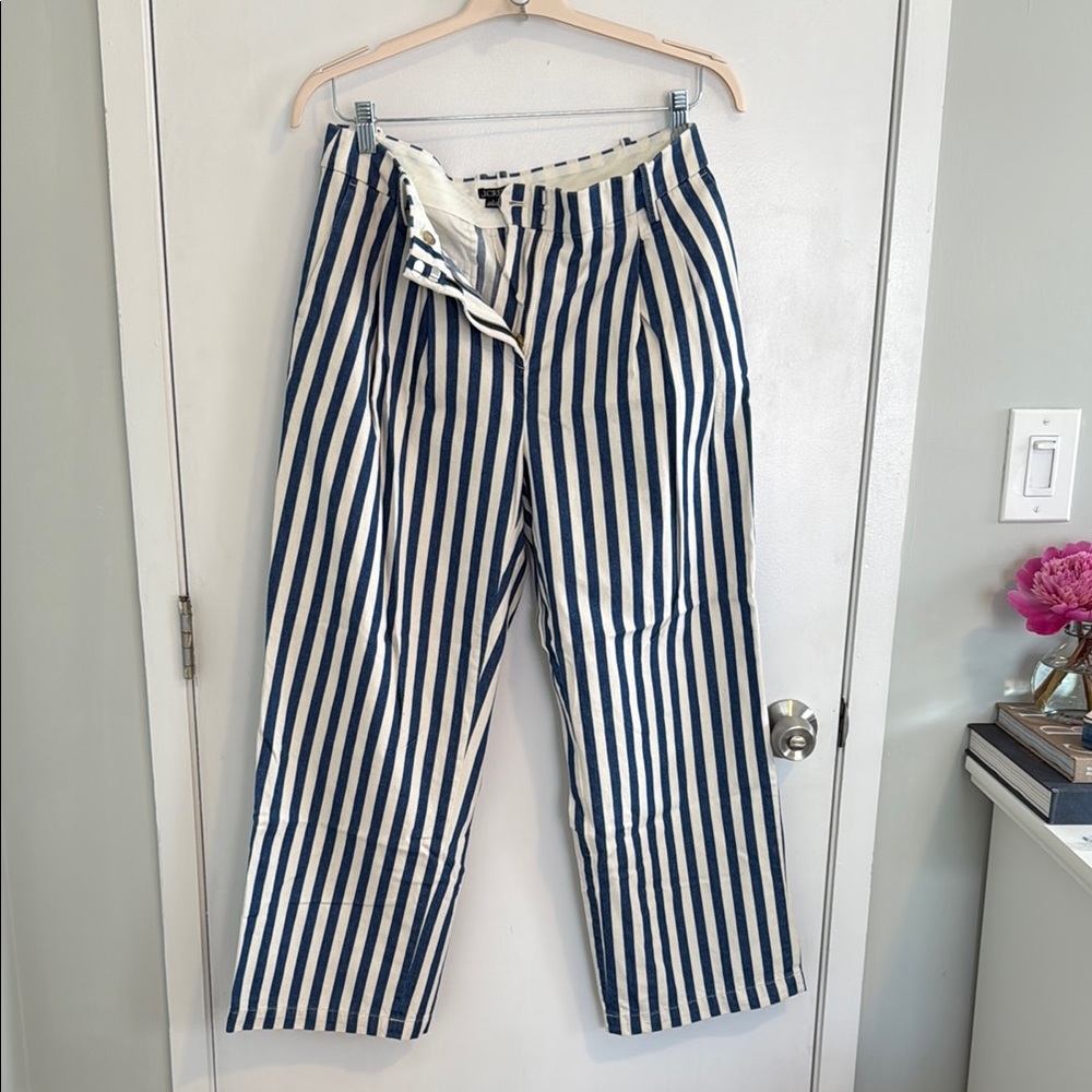 J. Crew Striped Blue and White Women’s Pants